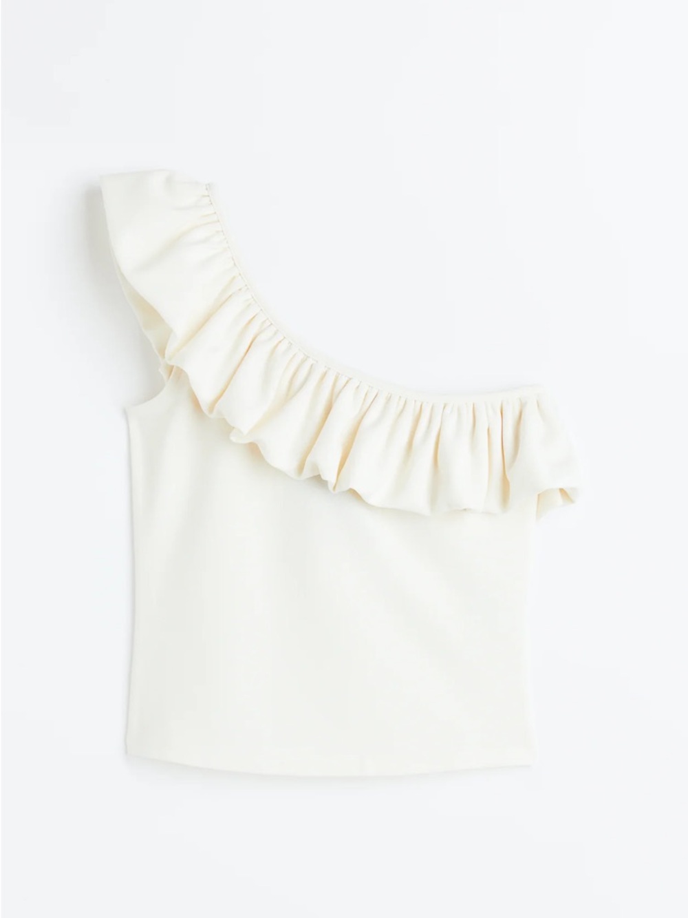H&M One-Shoulder Ruffle Camisole - Cream